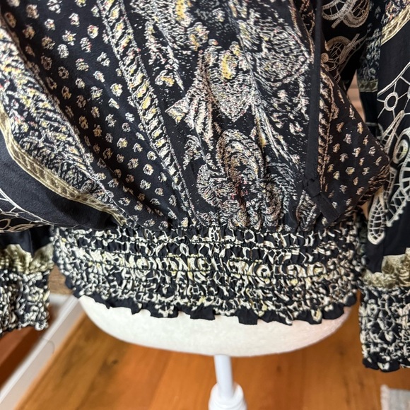 Akiko 100% Silk Peasant Blouse Size M - Picture 6 of 8